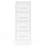Voir la diapositive 3 : ID MARKET Meuble d'appoint 4 tiroirs UPPAH 30 cm chiffonnier, meuble de rangement bois blanc
