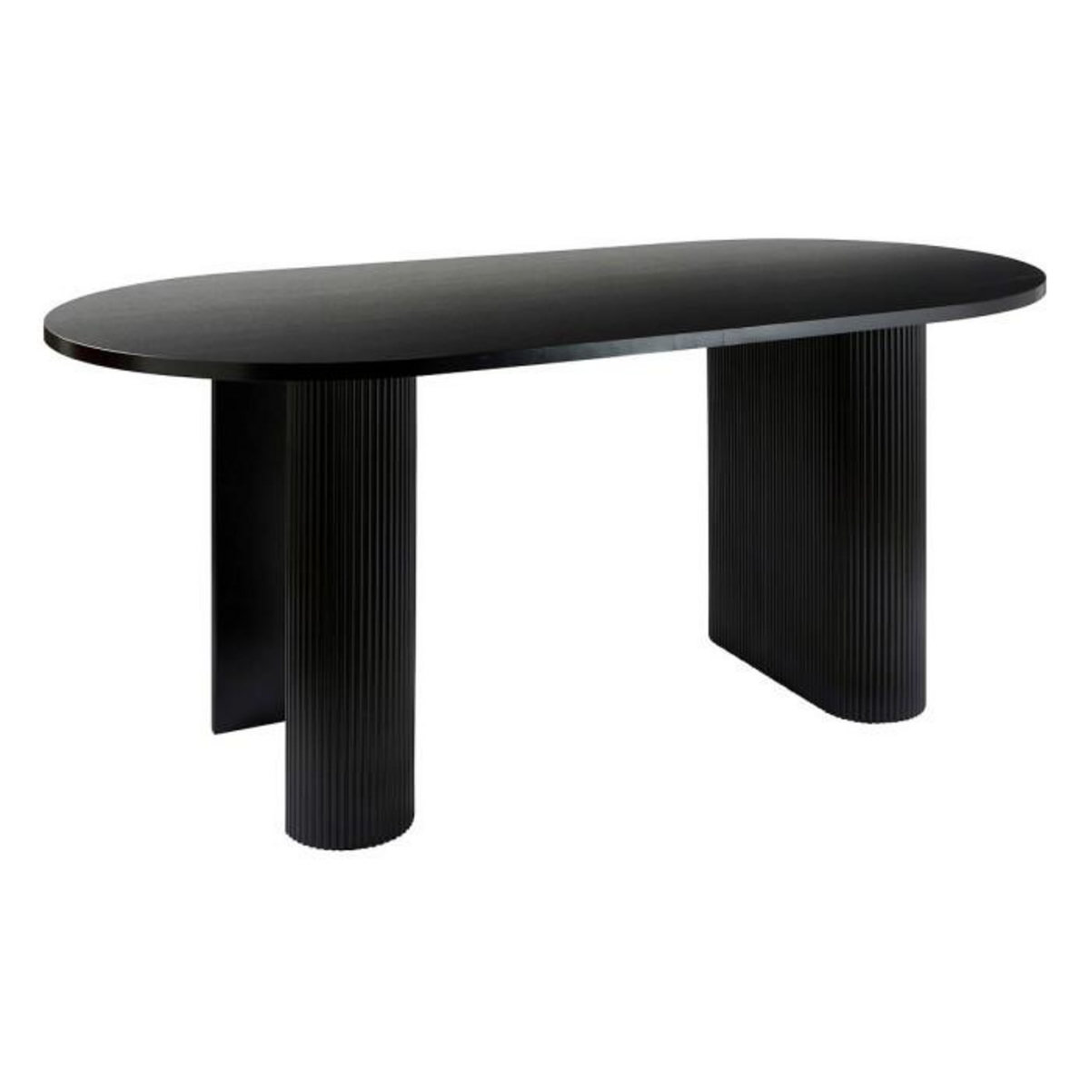 ATMOSPHERA Table à Manger Effet Cannelé  Olova  180cm Noir