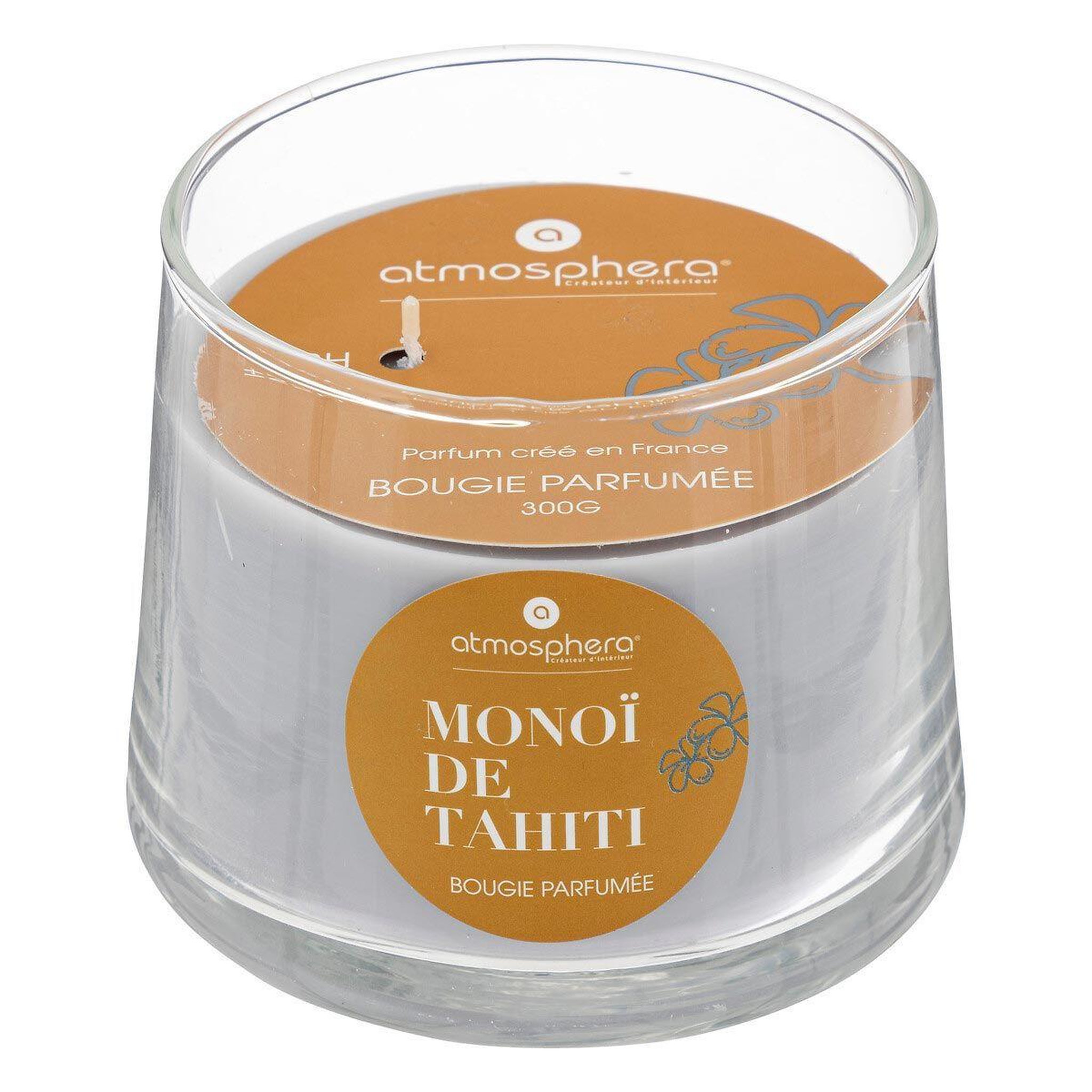 Voir la diapositive 2 : ATMOSPHERA Bougie parfumée en verre  izor  300g monoï