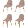 Voir la diapositive 1 : TOILINUX Lot de 4 Chaises de table design scandinave Oslo - Taupe