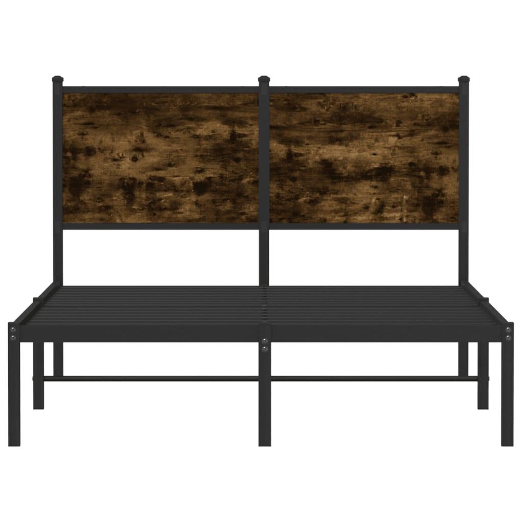 Voir la diapositive 5 : VIDAXL Cadre de lit en metal sans matelas chene fume 120x190 cm