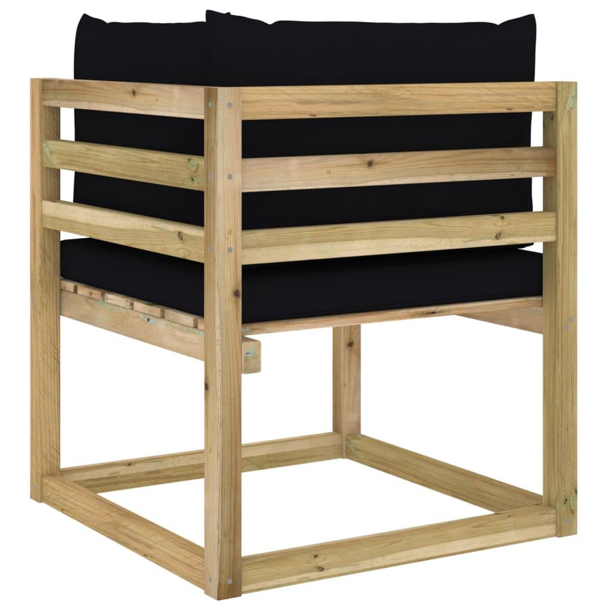 Voir la diapositive 5 : VIDAXL Canape d'angle de jardin avec coussins Bois impregne de vert