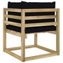 Voir la diapositive 5 : VIDAXL Canape d'angle de jardin avec coussins Bois impregne de vert