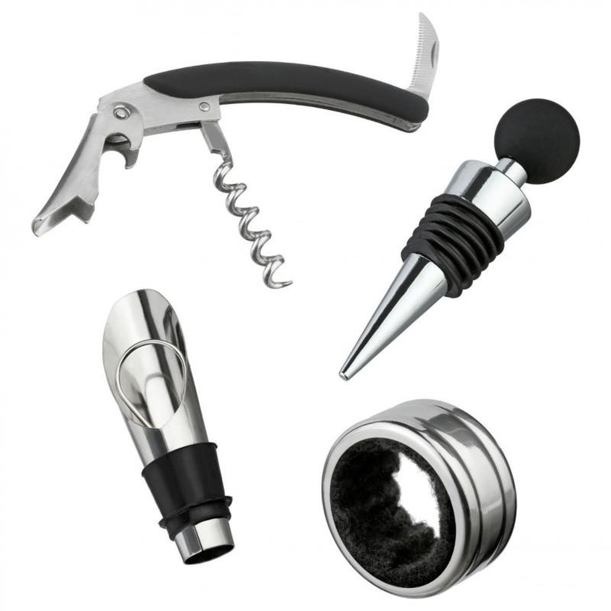 Voir la diapositive 2 :  Coffret 4 Pièces Sommelier  Amateur  14cm Noir