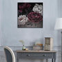 Voir la diapositive 3 : ATMOSPHERA Toile Peinte Déco  Cadre Fleur  58x58cm Noir