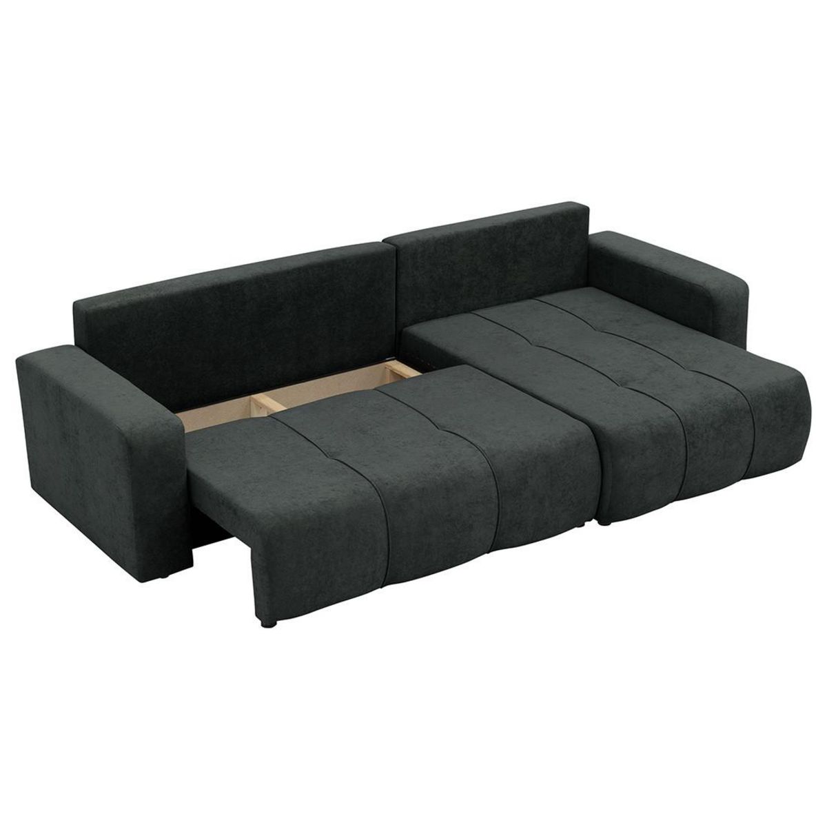 BEST MOBILIER Nicole - canapé d'angle réversible 5 places convertible avec coffre en tissu