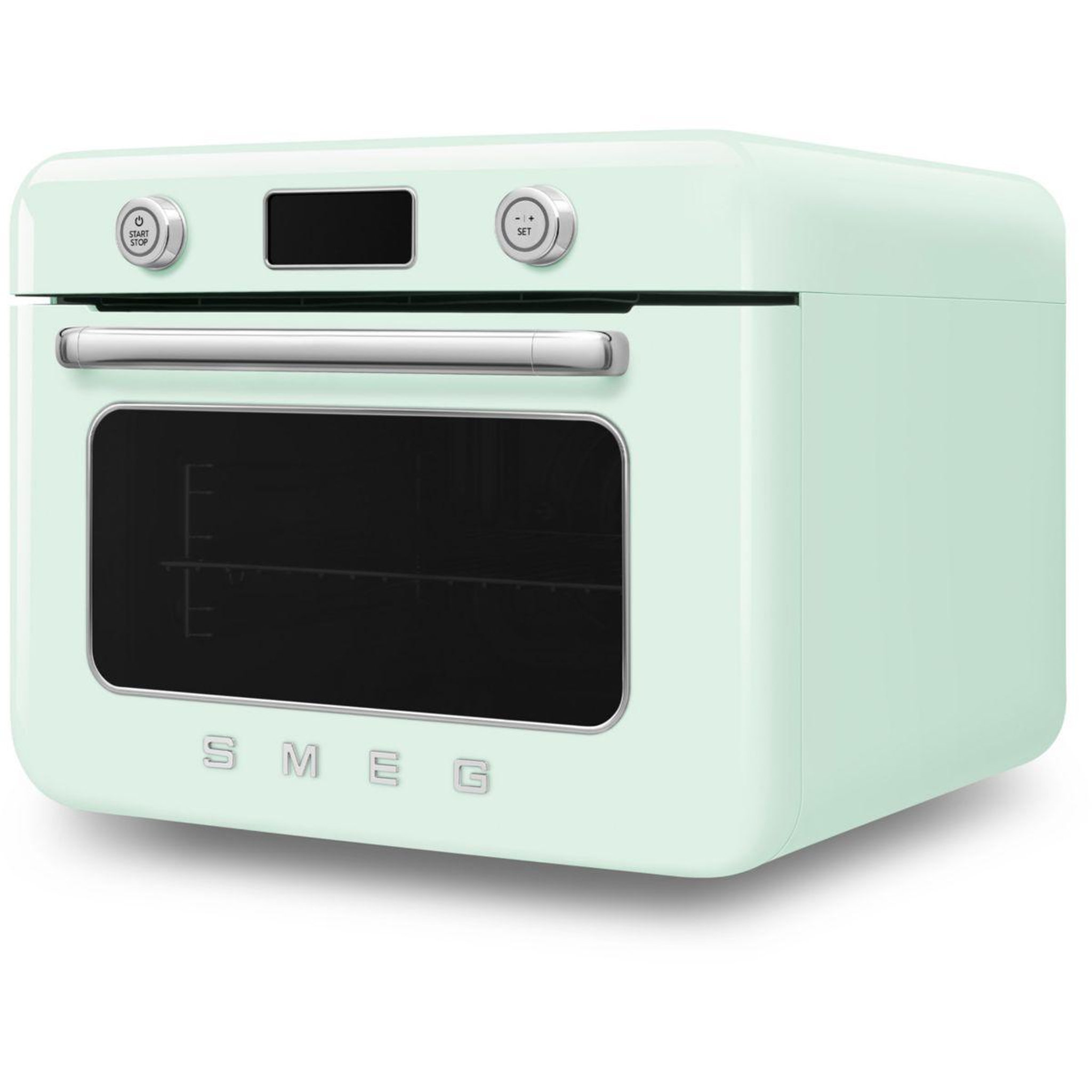 Voir la diapositive 2 : SMEG Mini four combiné vapeur 1800w vert d'eau - cof01pgeu