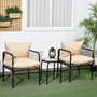 Voir la diapositive 2 : OUTSUNNY Ensemble salon de jardin 2 places 3 pièces avec coussins beige