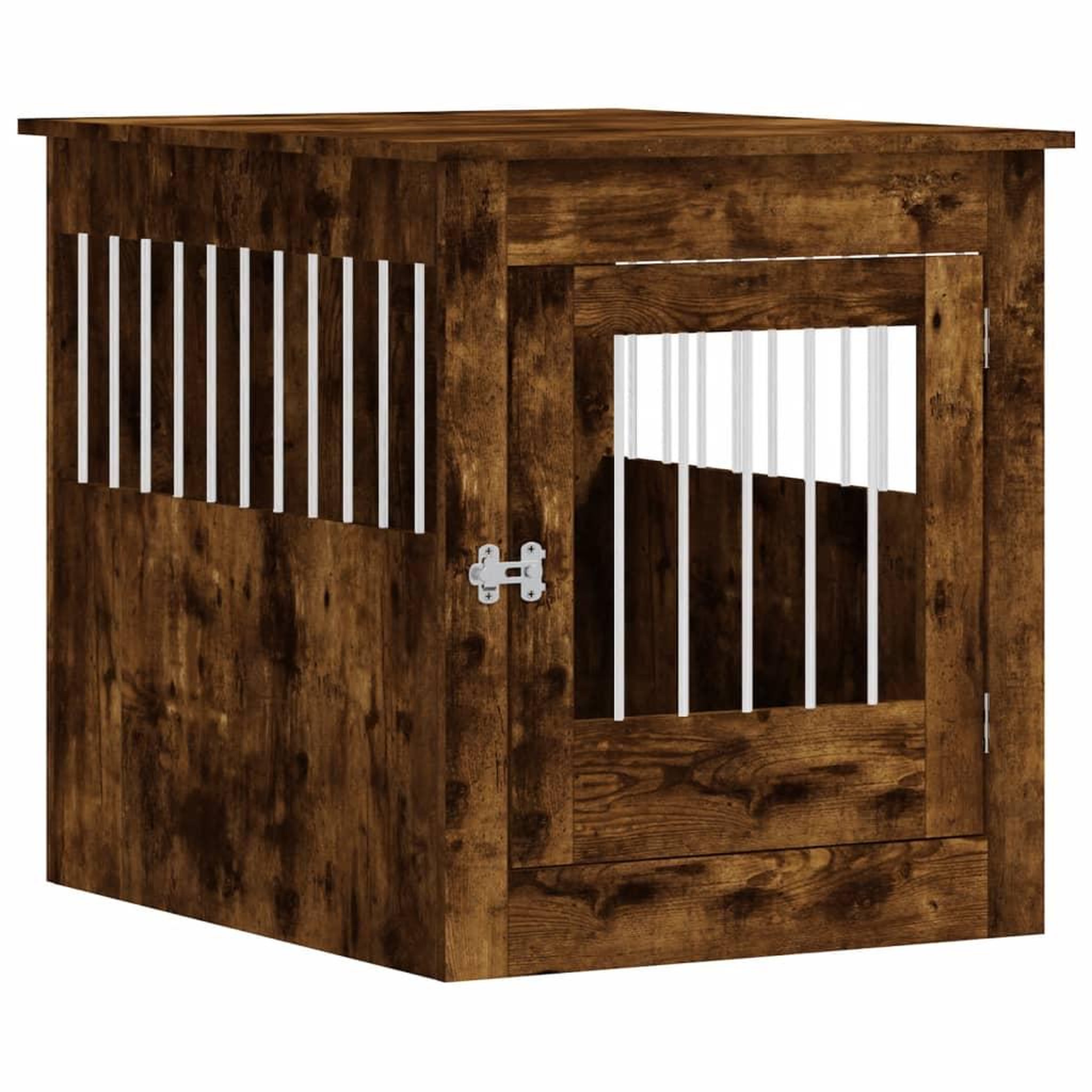 Voir la diapositive 2 : VIDAXL Meuble de cage pour chiens chene fume 64,5x80x71 cm