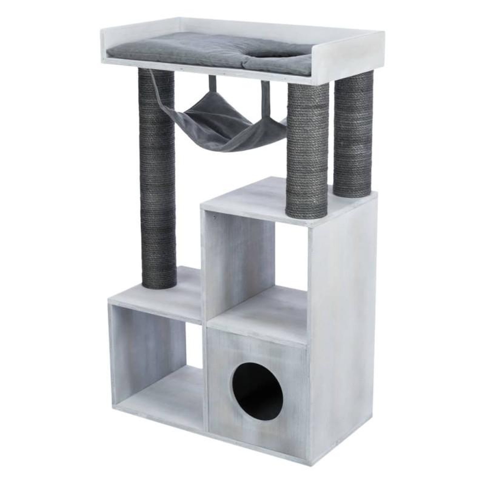Voir la diapositive 2 : Trixie TRIXIE Griffoir pour chat avec fonction d étagère 72x38x110 cm Gris