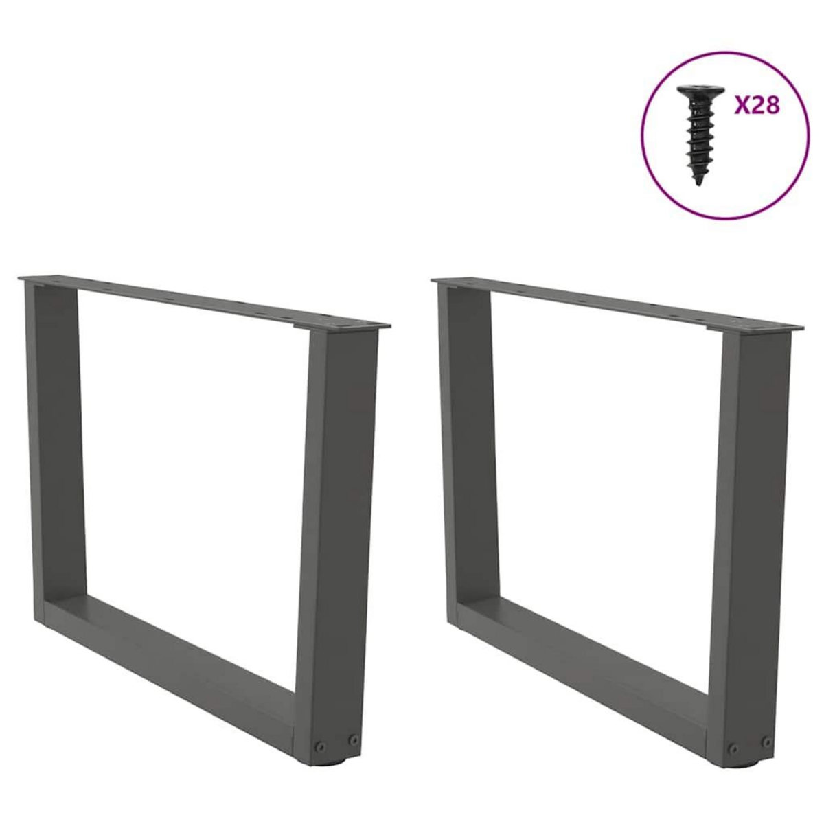 VIDAXL Pieds de table a manger en forme de V 2 pcs anthracite acier