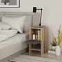Voir la diapositive 4 : CONCEPT USINE Table de chevet bois et gris avec rangement SISA