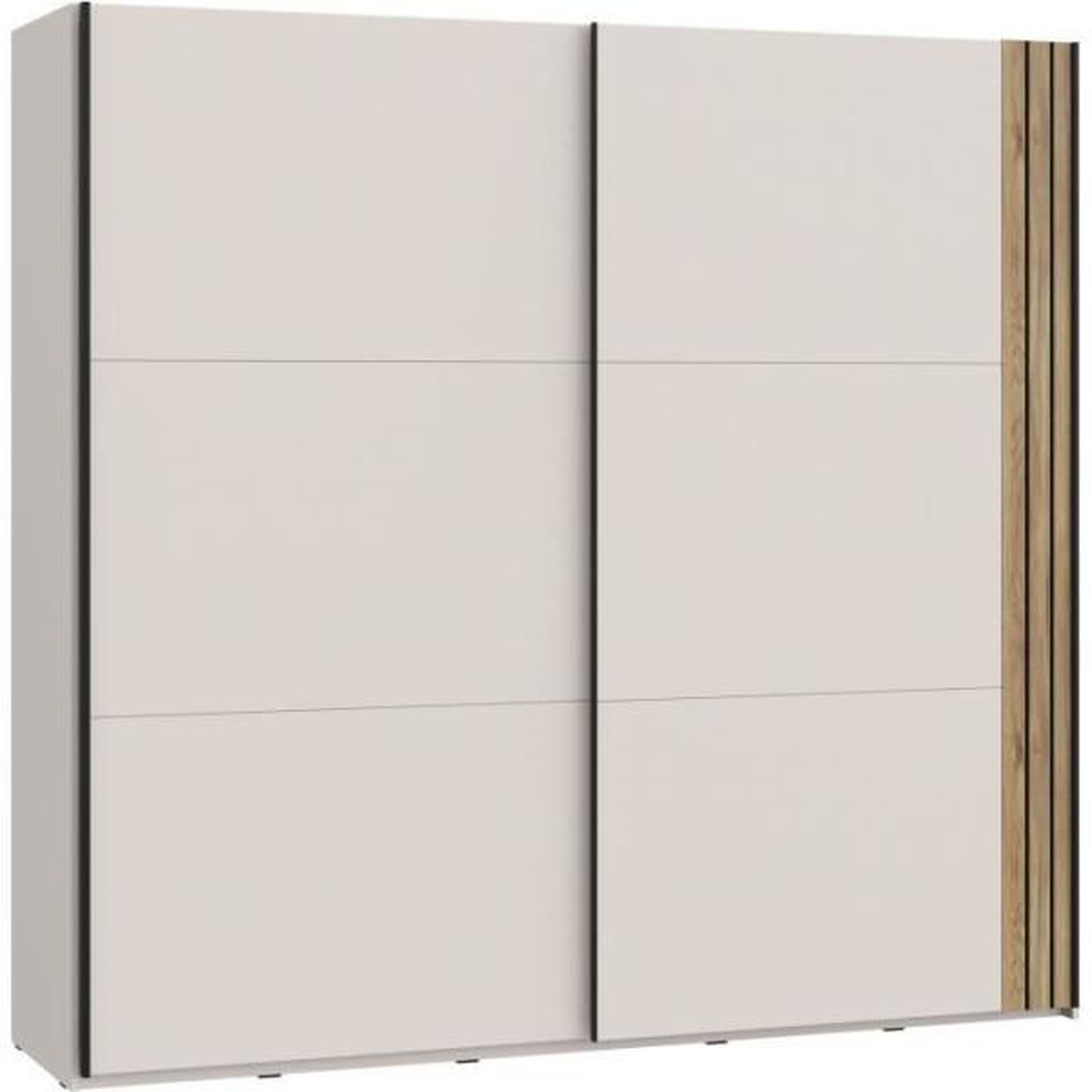 Armoire aménagée - WAIKATO - 2 portes coulissantes - Blanc - 220,1 x 61,2 x 210,5 cm