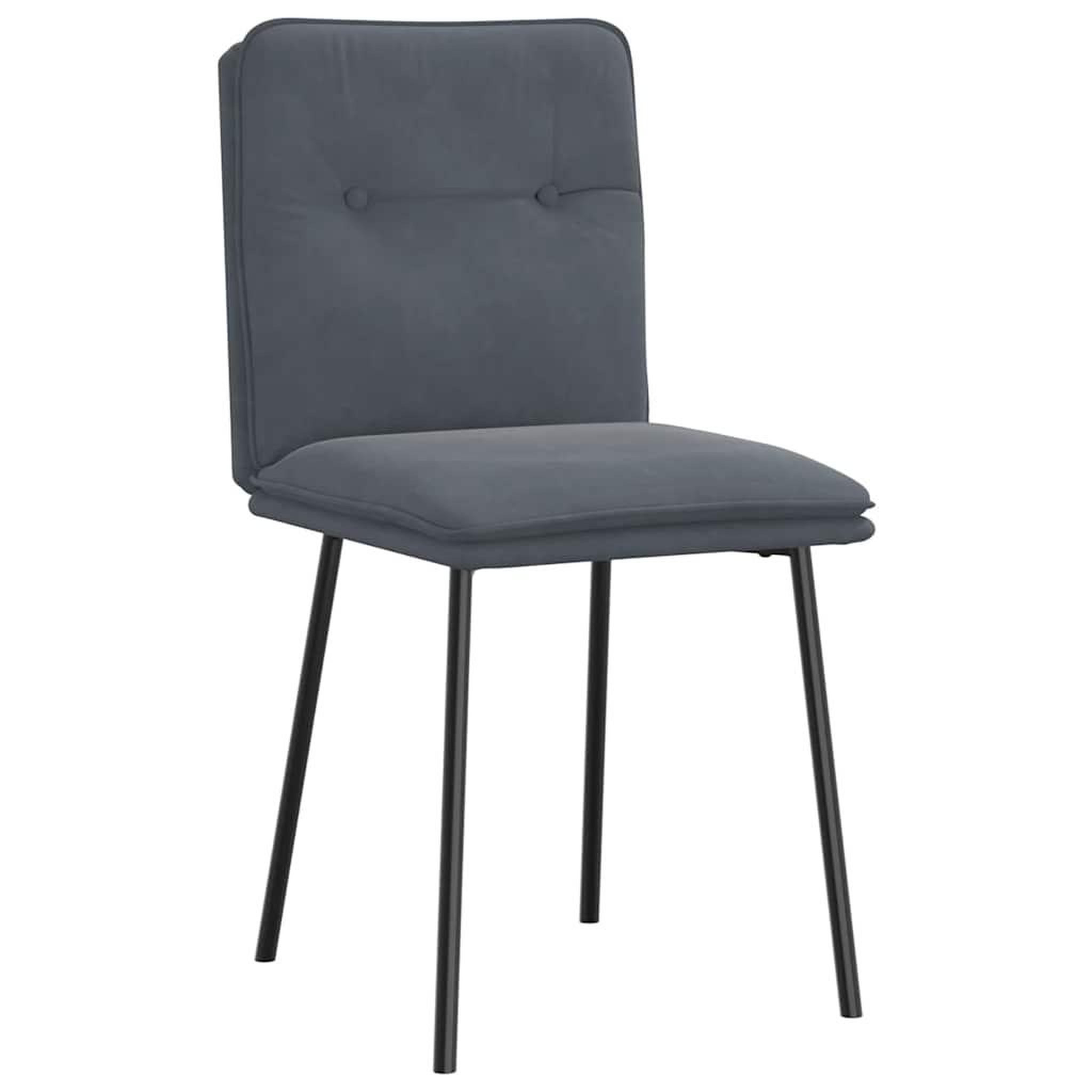 Voir la diapositive 3 : VIDAXL Chaises a manger lot de 2 Gris fonce Velours