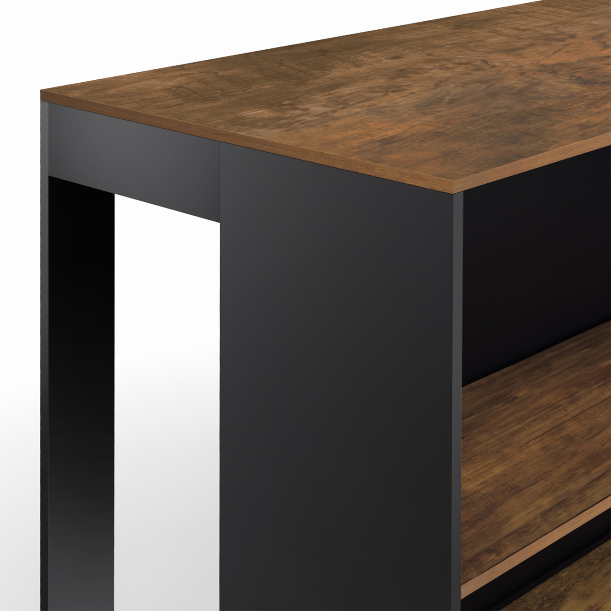 Voir la diapositive 6 : ID MARKET Table de bar îlot juno bois noir et plateau foncé hawkins
