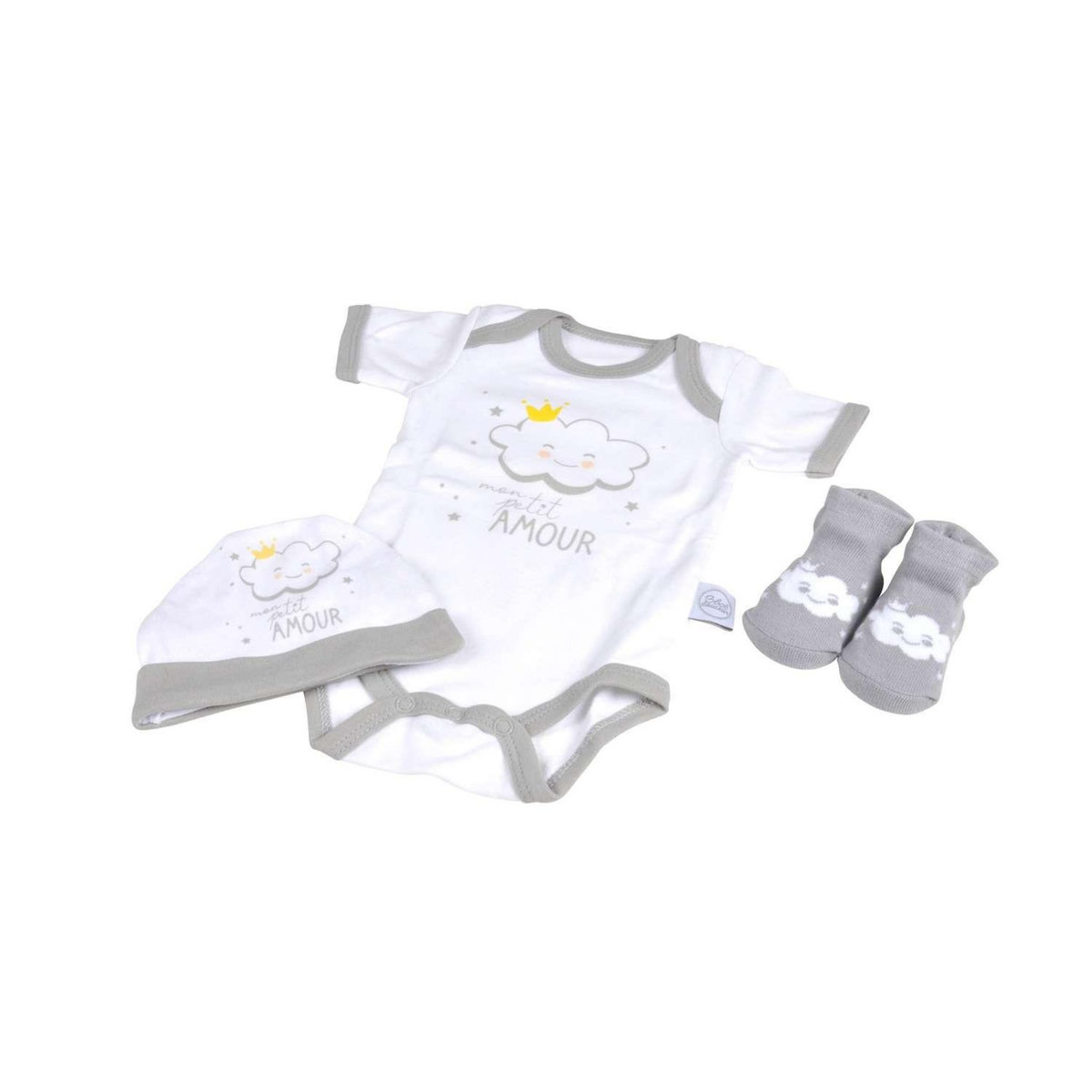 BEBE DOUCEUR Coffret de naissance avec body, bonnet et chaussettes
