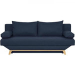 MARKET24 TEIJO Banquette convertible 3 places avec coffre de rangement - Tissu Bleu - L187 x P91 x H82 cm