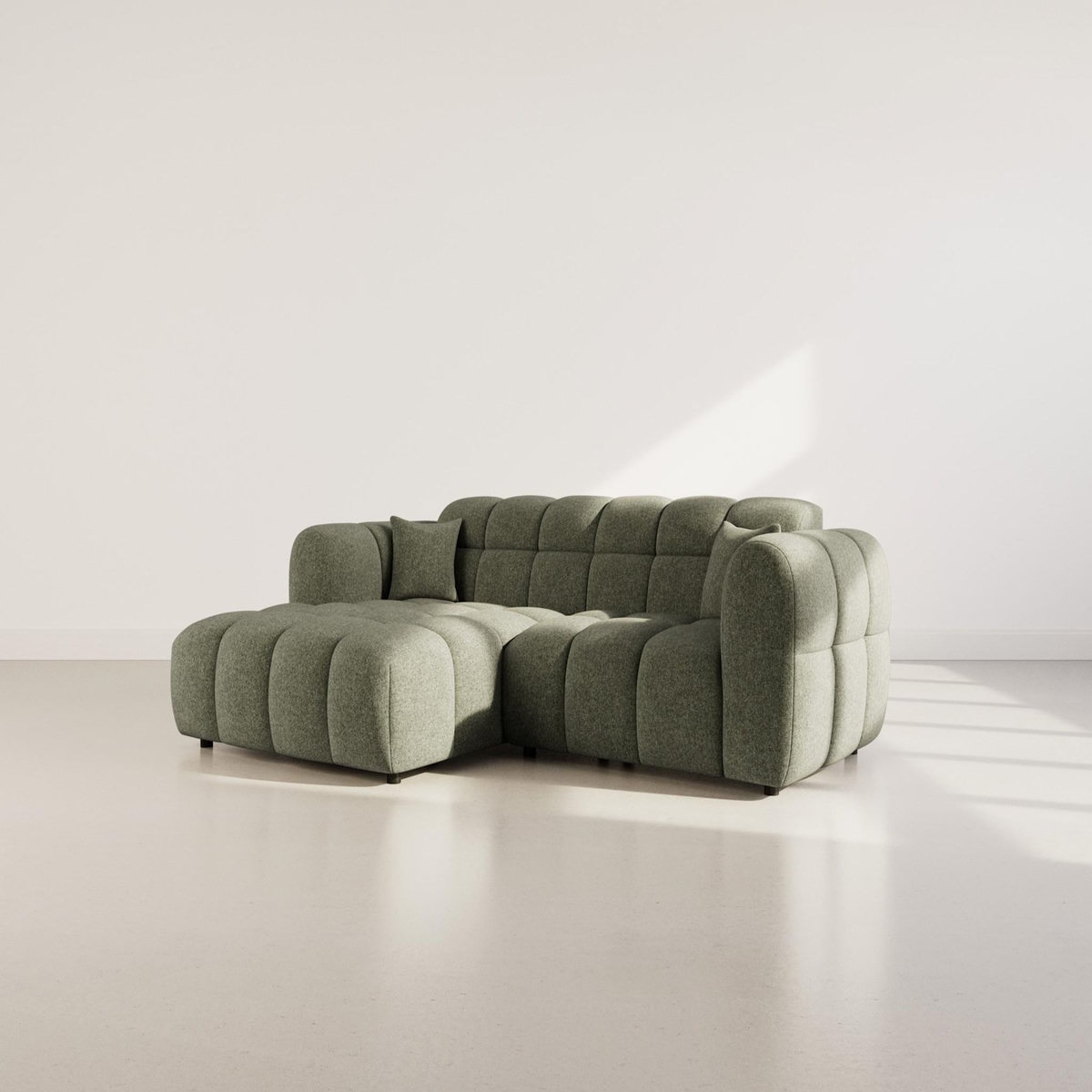 LISA DESIGN Mini ray - canapé d'angle gauche 4 places en tissu texturé