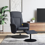 VIDAXL Fauteuil de massage inclinable repose-pied gris fonce velours