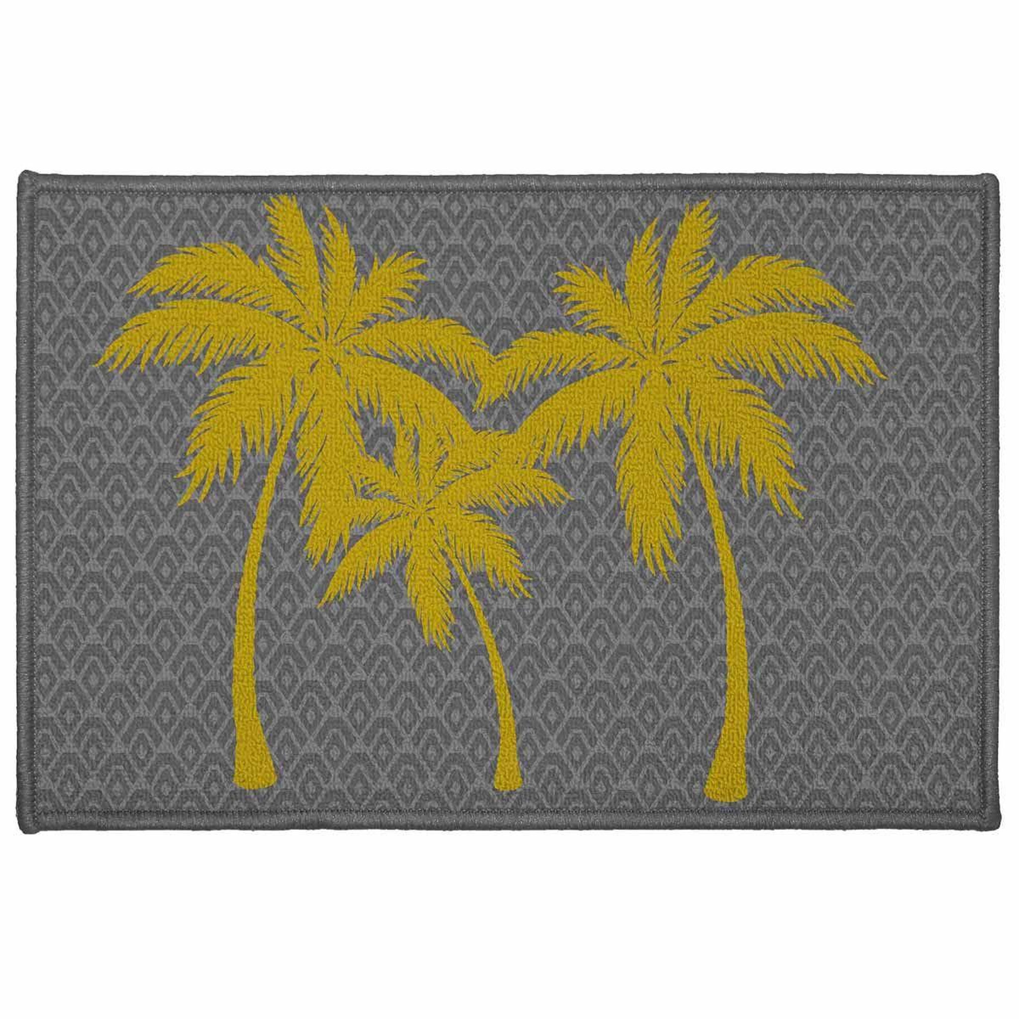 Douceur d'Intérieur Tapis déco imprimé  pure line  40x60cm or & gris