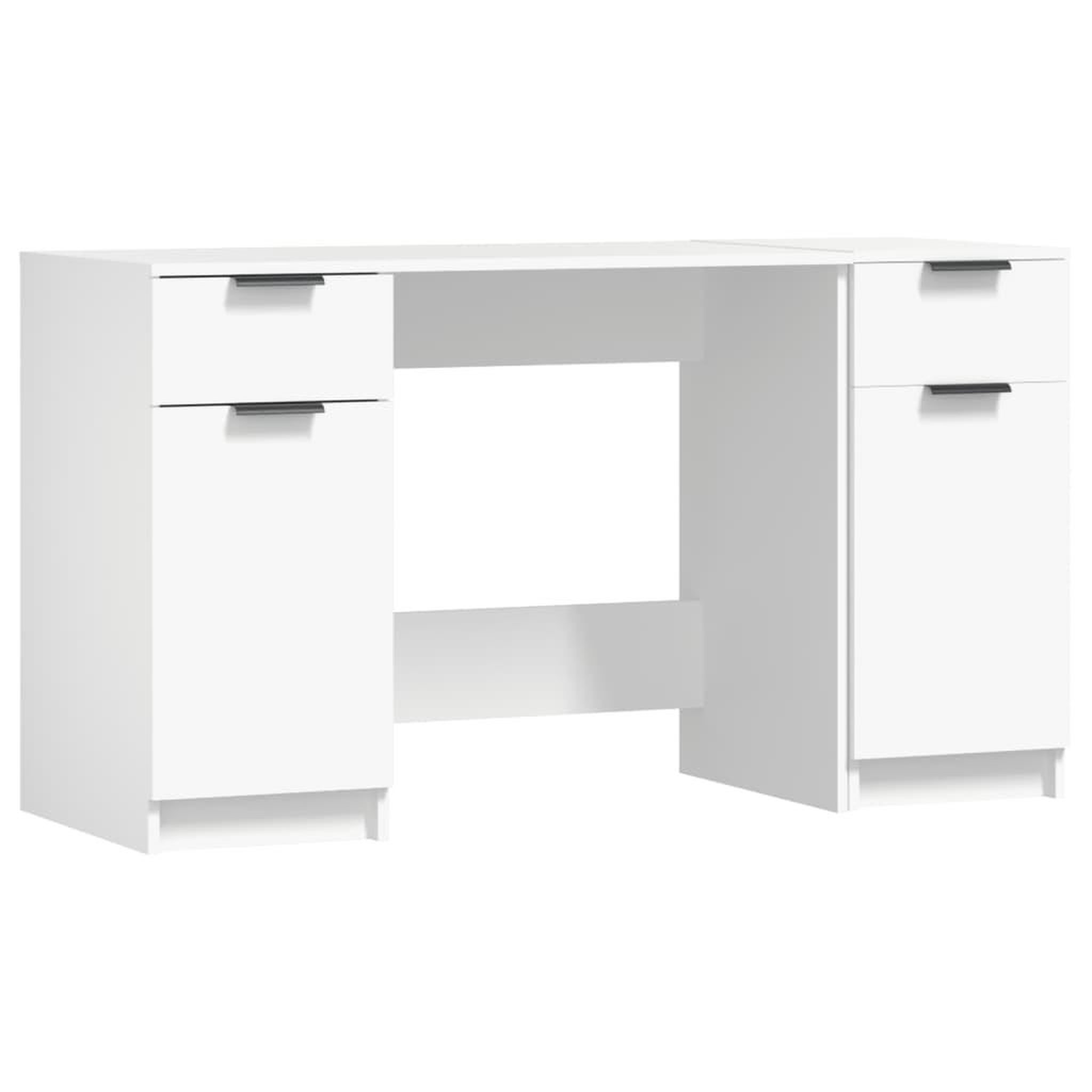 Voir la diapositive 2 : VIDAXL Bureau avec armoire laterale Blanc Bois d'ingenierie