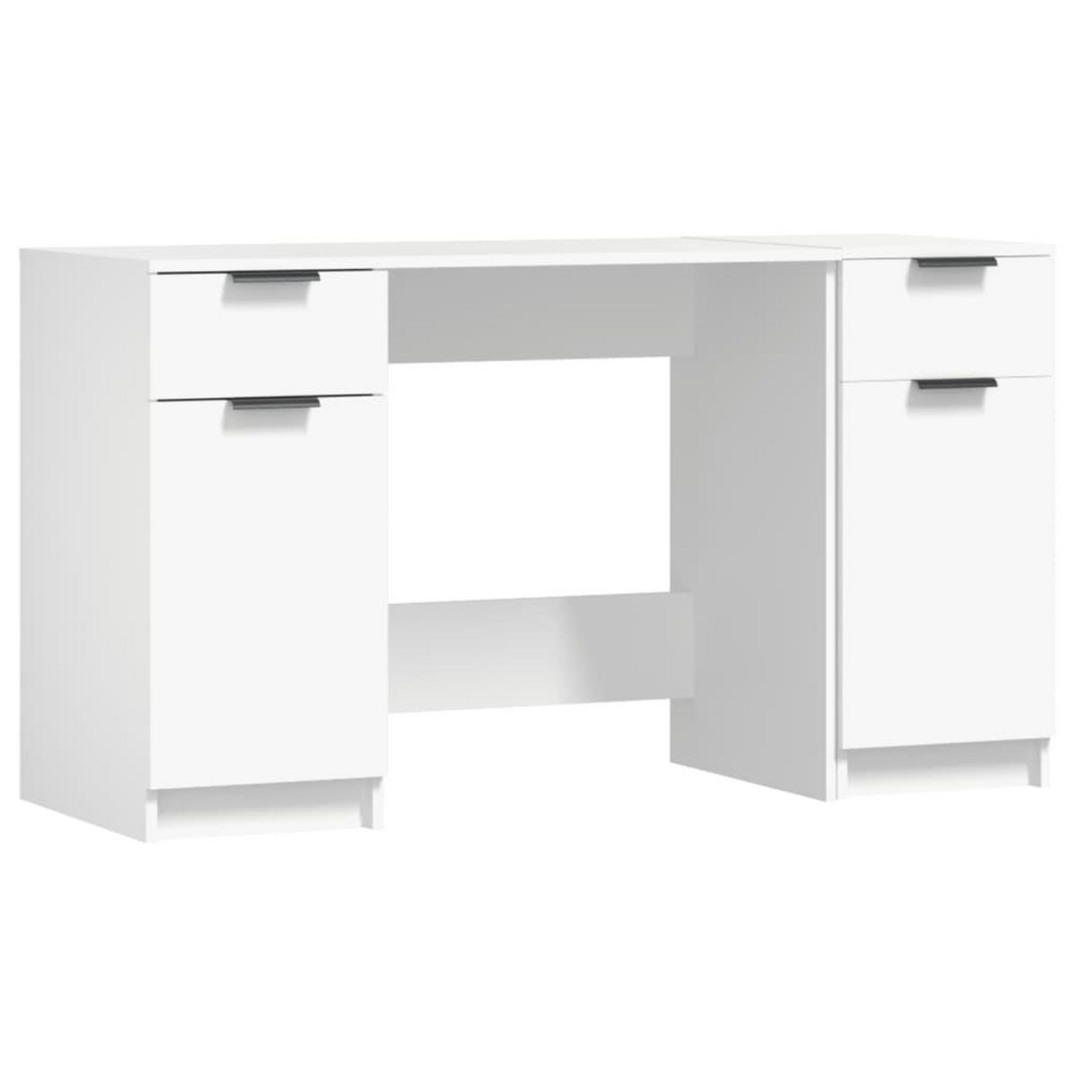 VIDAXL Bureau avec armoire laterale Blanc Bois d'ingenierie