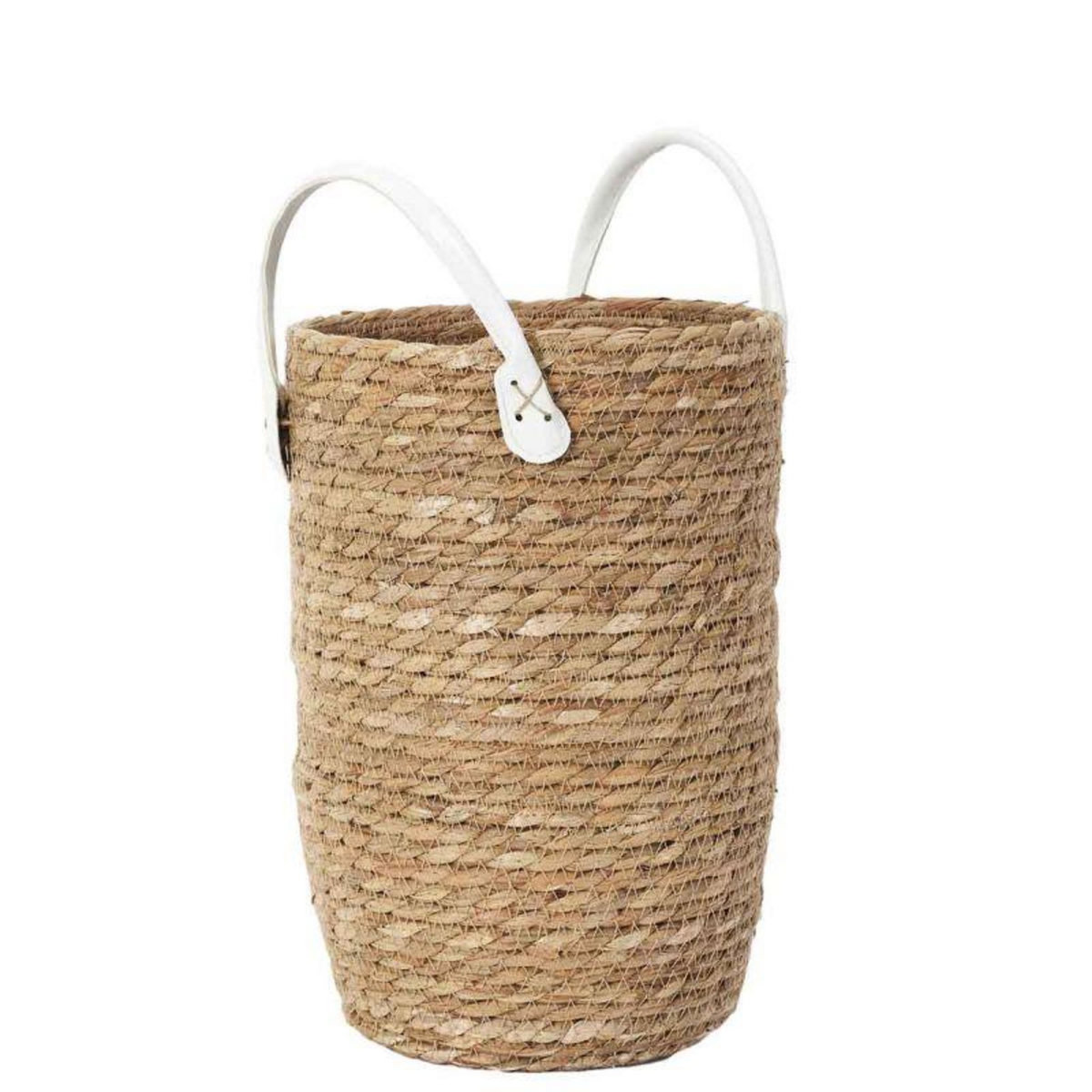 Paris Prix Lot de 3 Paniers Déco  Tressé  45cm Naturel & Blanc