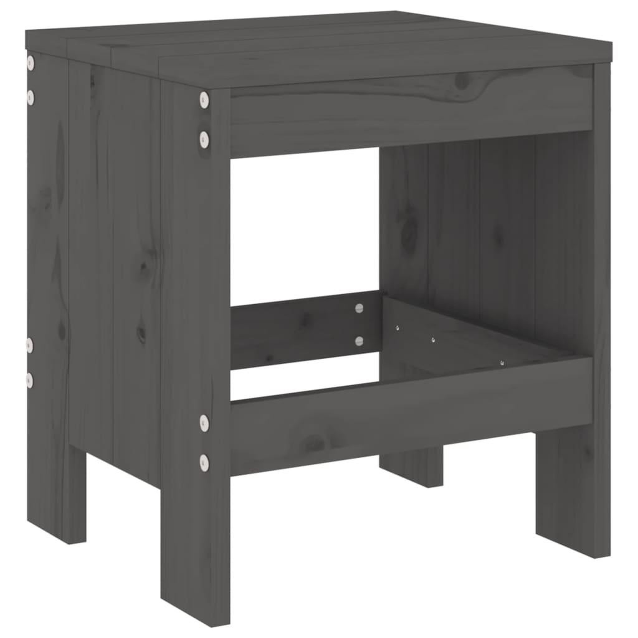 Voir la diapositive 4 : VIDAXL Ensemble a manger de jardin 5pcs gris bois massif de pin