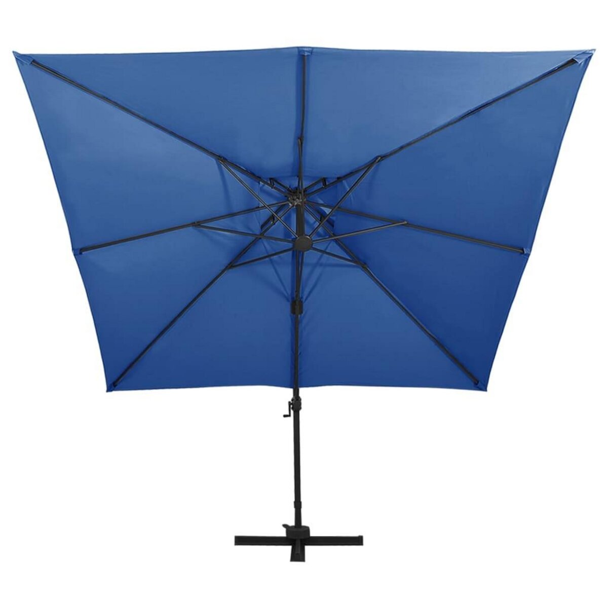 VIDAXL Parasol de jardin en porte-a-faux avec double toit bleu azur