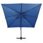 Voir la diapositive 3 : VIDAXL Parasol de jardin en porte-a-faux avec double toit bleu azur