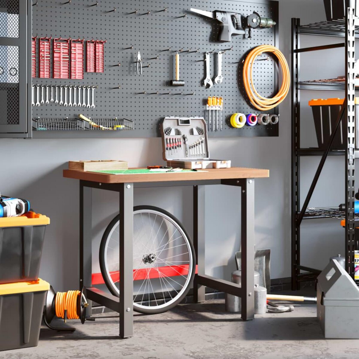 VIDAXL Etabli 100x60x83 cm bois massif de hetre rectangulaire