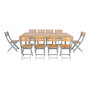 Voir la diapositive 2 : SWEEEK Table de jardin acacia avec coins arrondis, 10 chaises, 200 x 100 x 75 cm