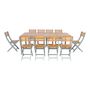 Voir la diapositive 2 : SWEEEK Table de jardin acacia avec coins arrondis, 10 chaises, 200 x 100 x 75 cm