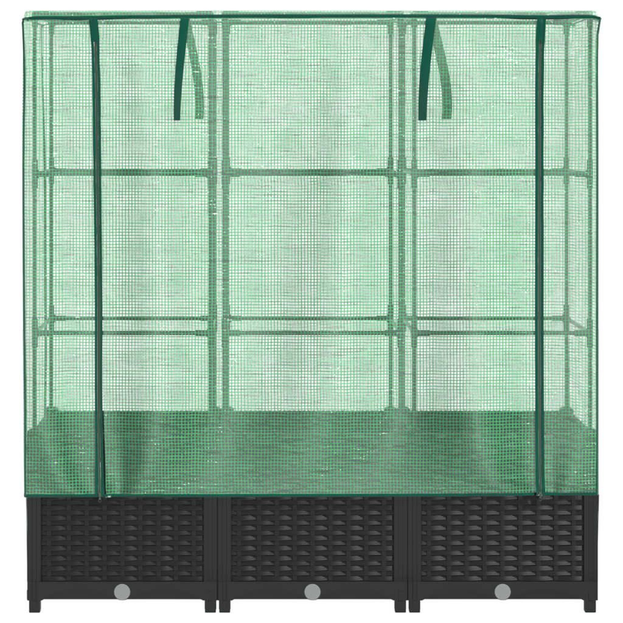 Voir la diapositive 4 : VIDAXL Jardiniere surelevee avec housse aspect rotin 120x40x138 cm