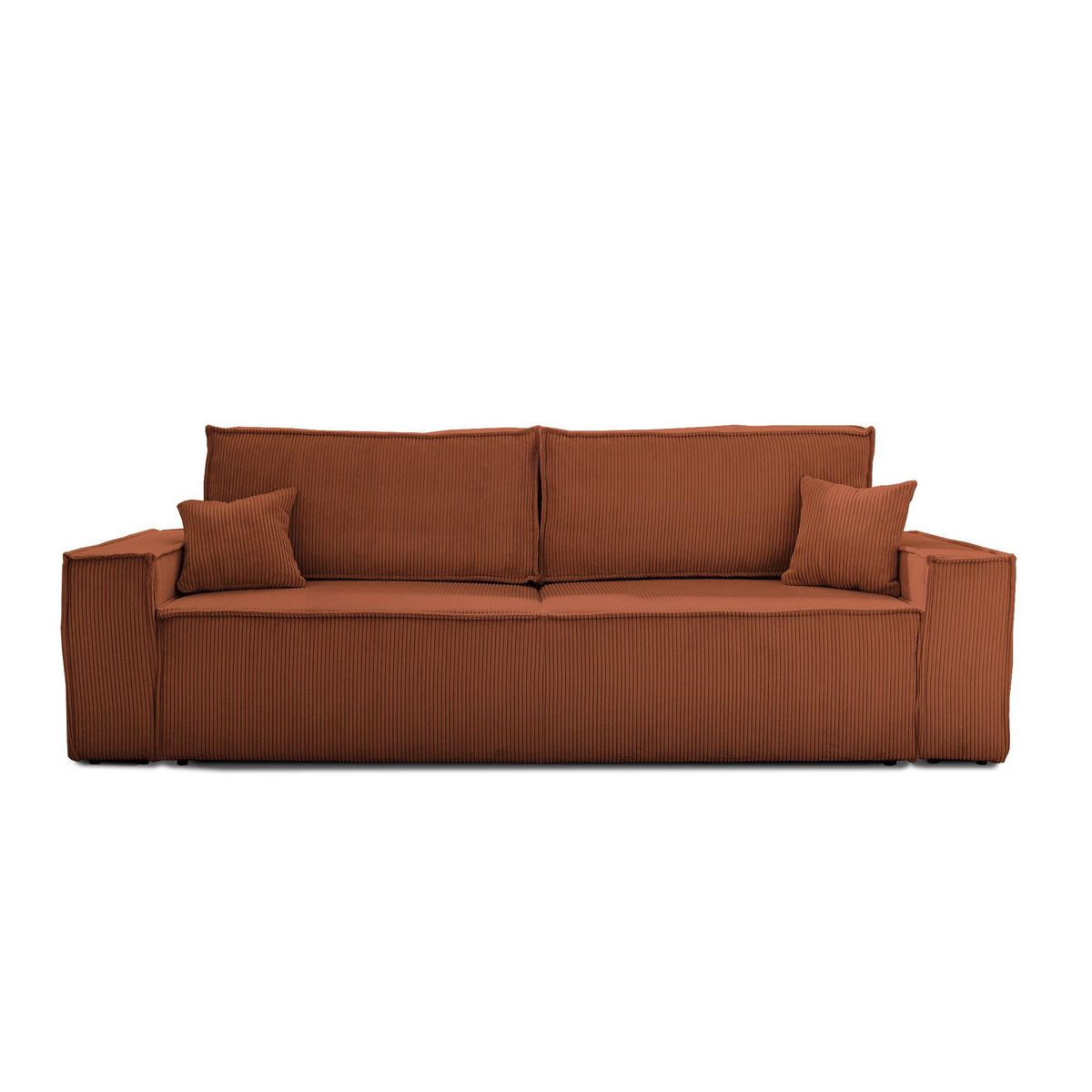 BEST MOBILIER Dellia - canapé 3 places convertible - avec coffre - en velours côtelé - style contemporain