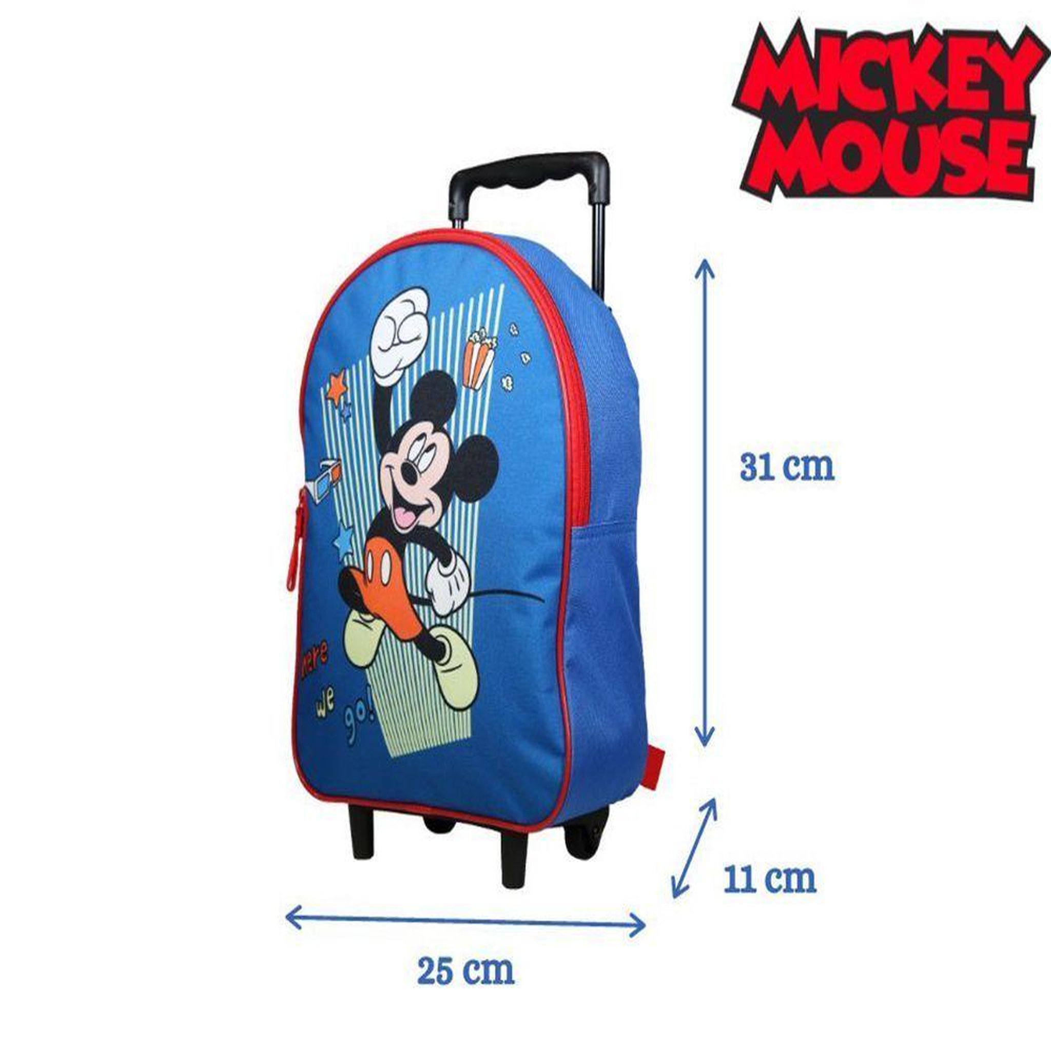Voir la diapositive 6 : Bagtrotter BAGTROTTER Sac à dos à roulettes 31 cm Disney Mickey Bleu
