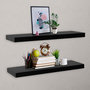 Voir la diapositive 1 : VIDAXL Etageres murales flottantes 2 pcs Noir 100x20x3,8 cm