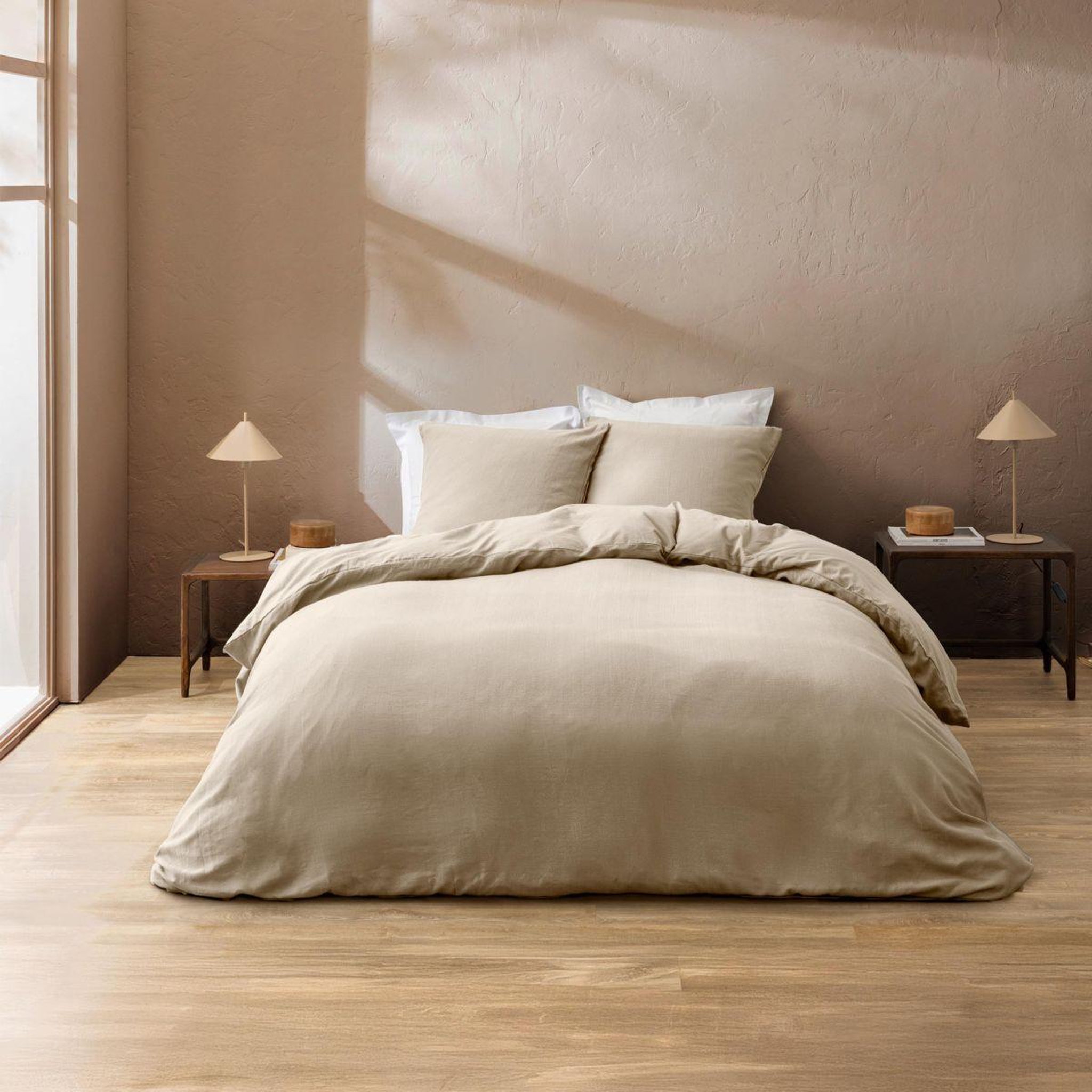 Douceur d'Intérieur Parure de lit 3 pièces  clara  240x220cm naturel