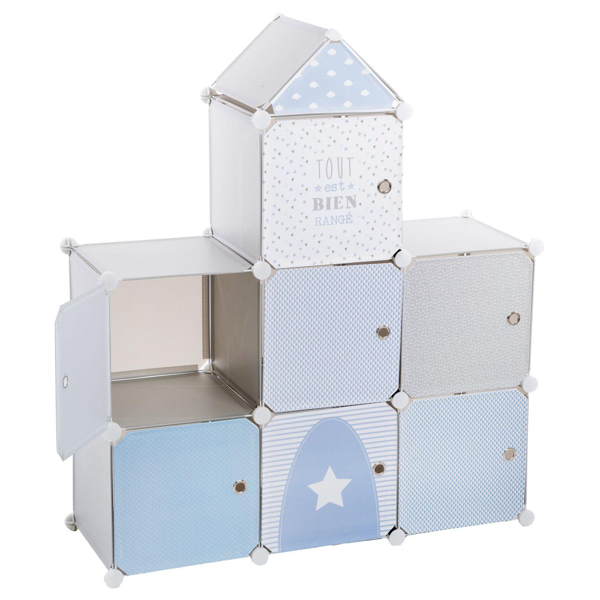 Voir la diapositive 1 : Atmosphera Kids Château de rangement -7 cases