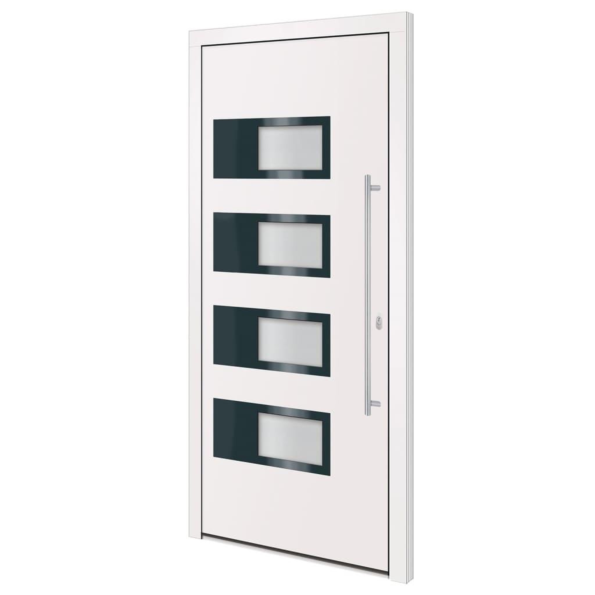Voir la diapositive 2 : VIDAXL Porte d'entree Blanc 100x210 cm Aluminium et PVC