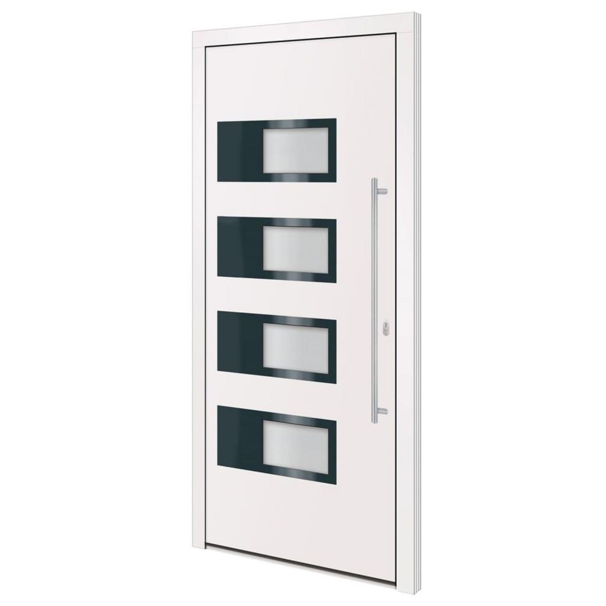 VIDAXL Porte d'entree Blanc 100x210 cm Aluminium et PVC