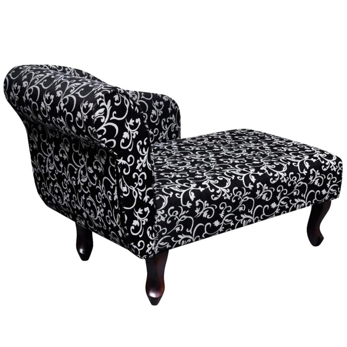 VIDAXL Chaise longue Noir et blanc Tissu