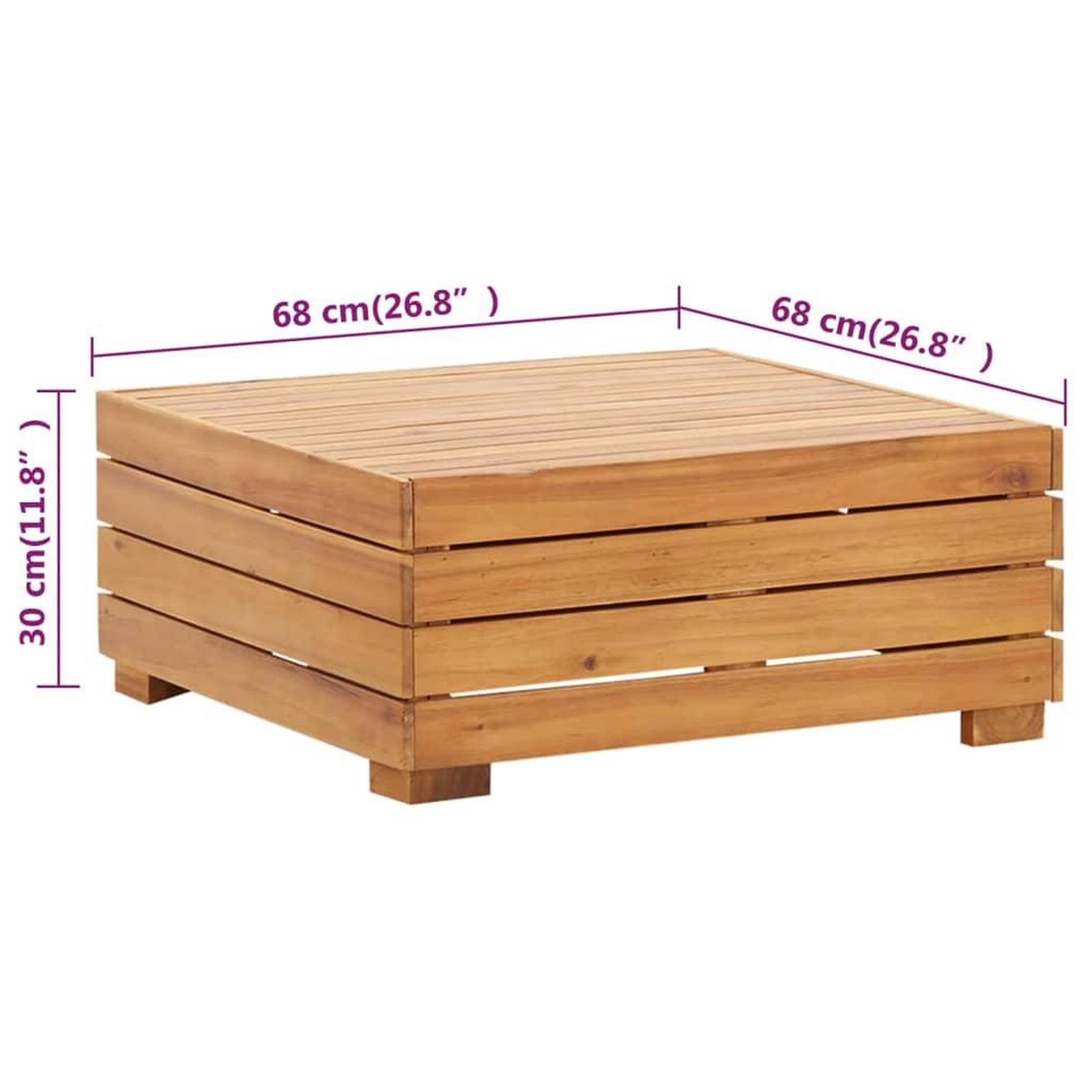 Voir la diapositive 6 : VIDAXL Table et repose-pied de jardin et coussin Bois d'acacia massif
