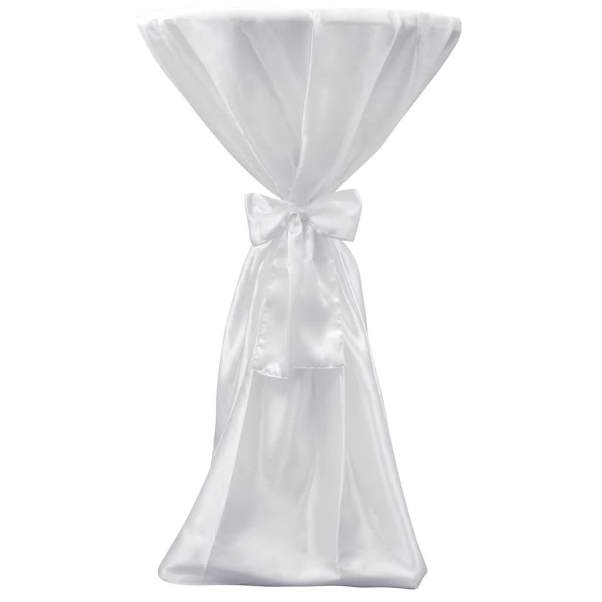 Voir la diapositive 2 : VIDAXL Housse de table blanche avec ruban 80 cm 2 pieces