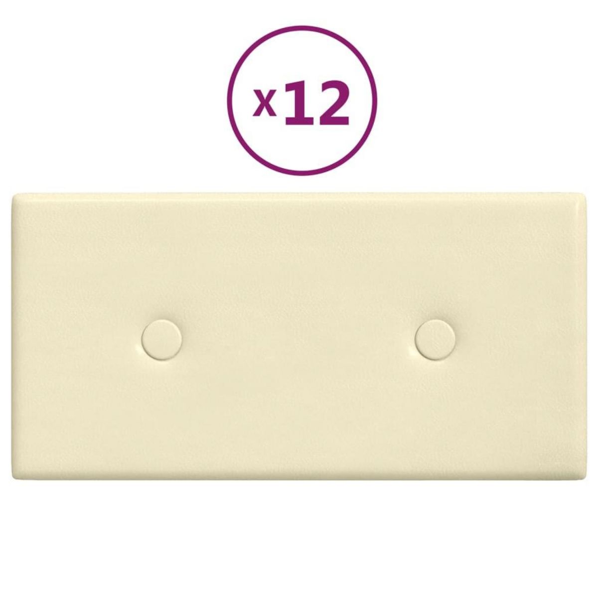 VIDAXL Panneaux muraux 12 pcs Creme 30x15 cm Similicuir 0,54 m^2