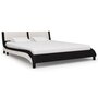 VIDAXL Cadre de lit avec LED Noir et blanc Similicuir 150x200 cm