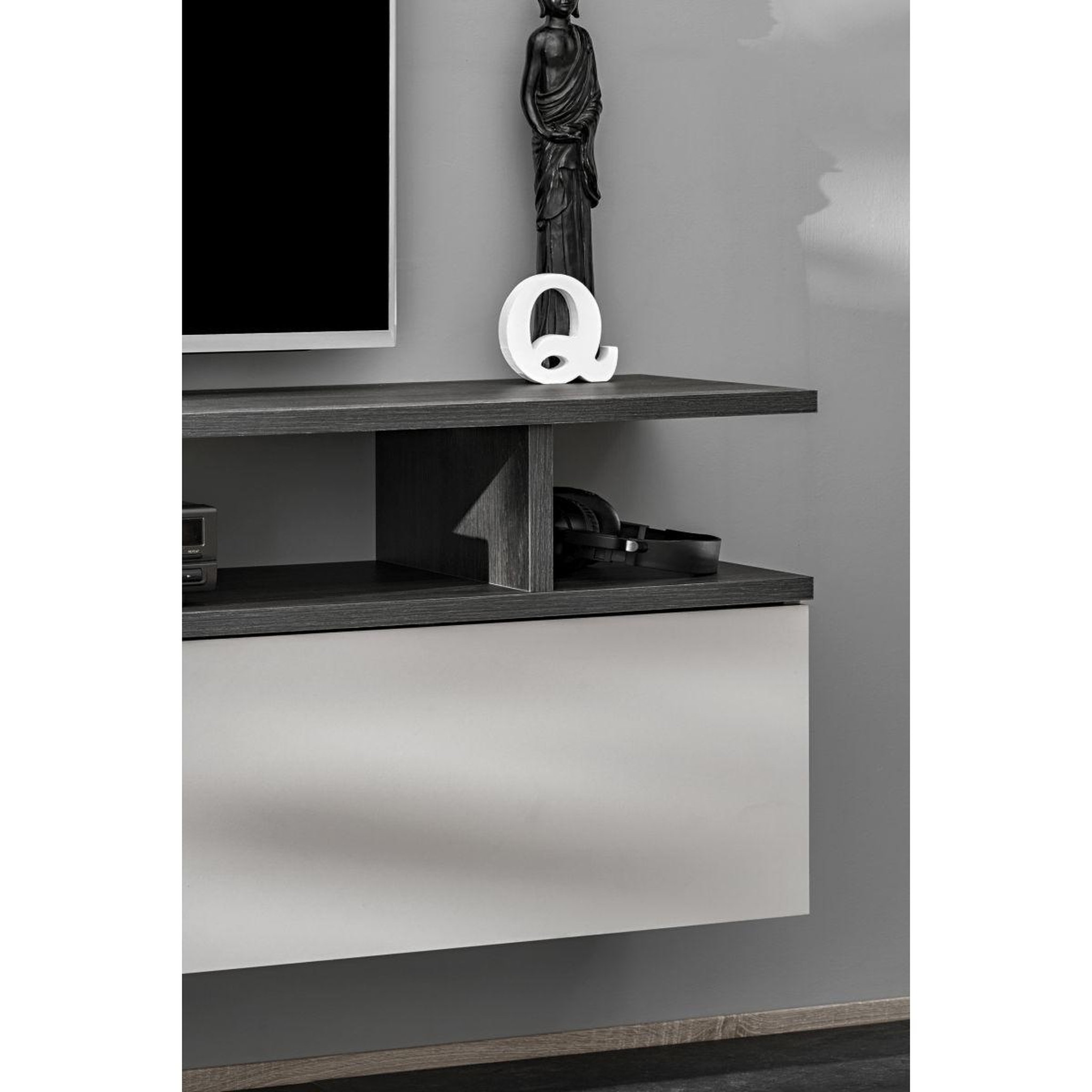 Voir la diapositive 5 : Paris Prix Ensemble meuble tv design  tytan  210cm beige & gris