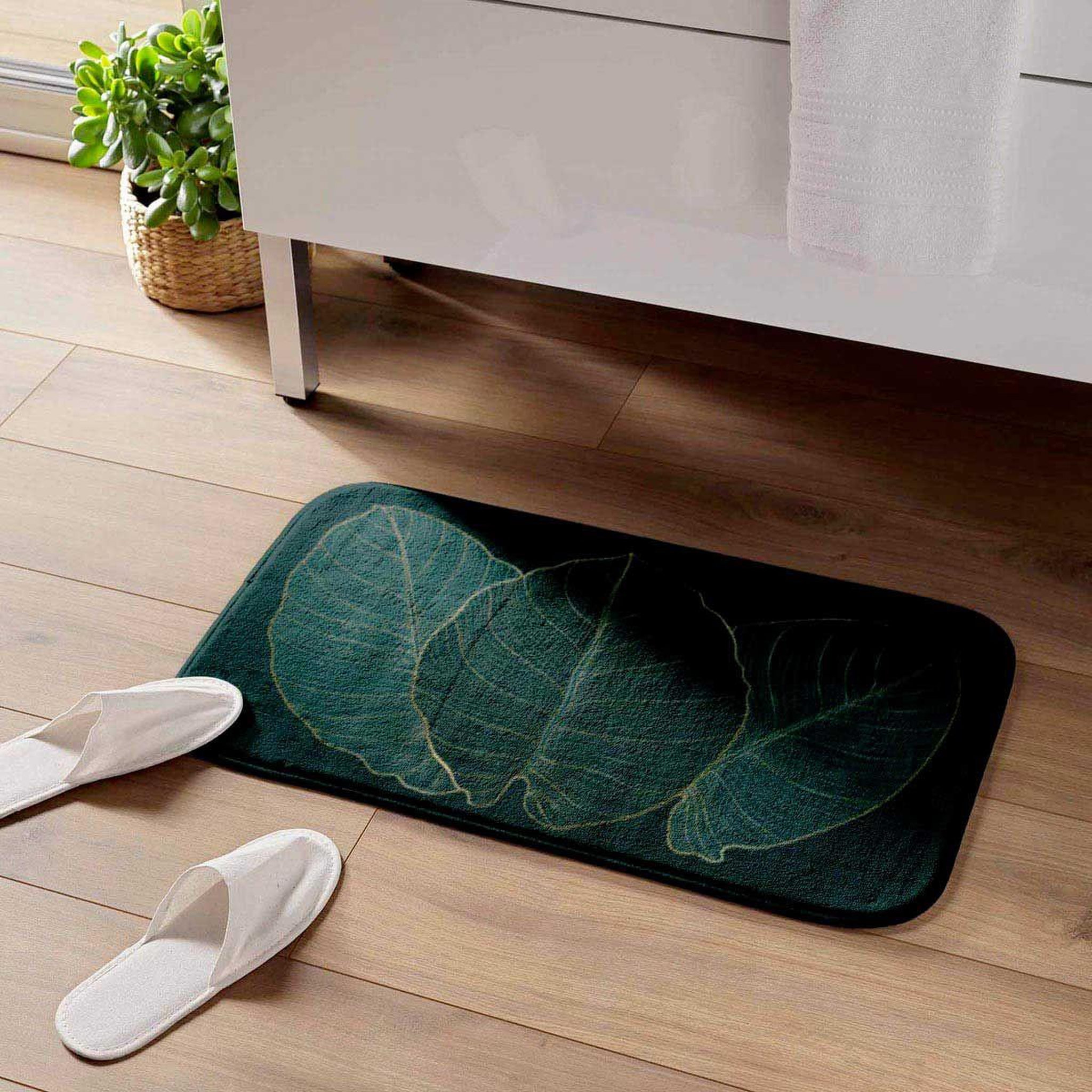 Voir la diapositive 5 : Douceur d'Intérieur Tapis de bain microfibre  jade  45x75cm vert