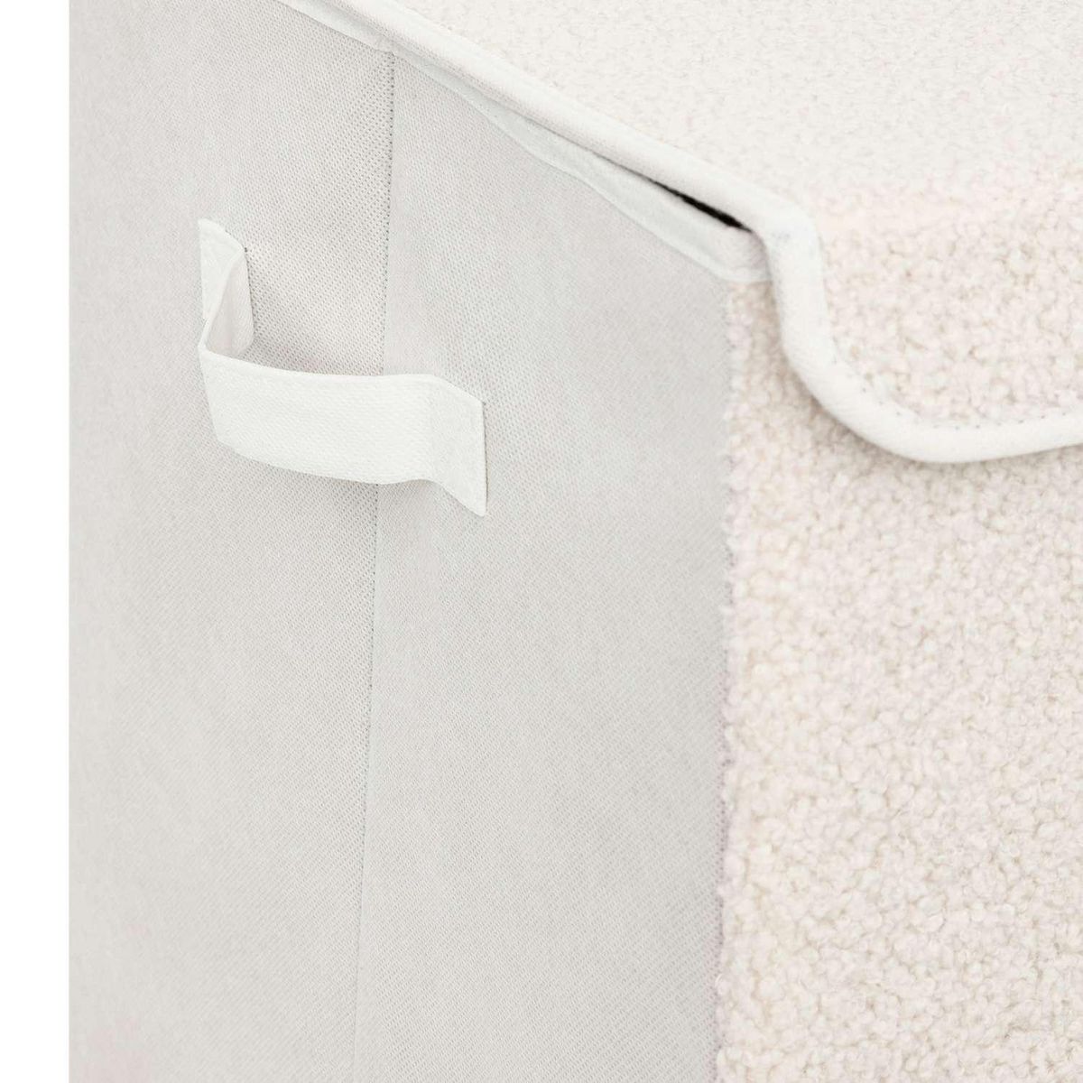 ATMOSPHERA Coffre rangement en bouclette - Blanc