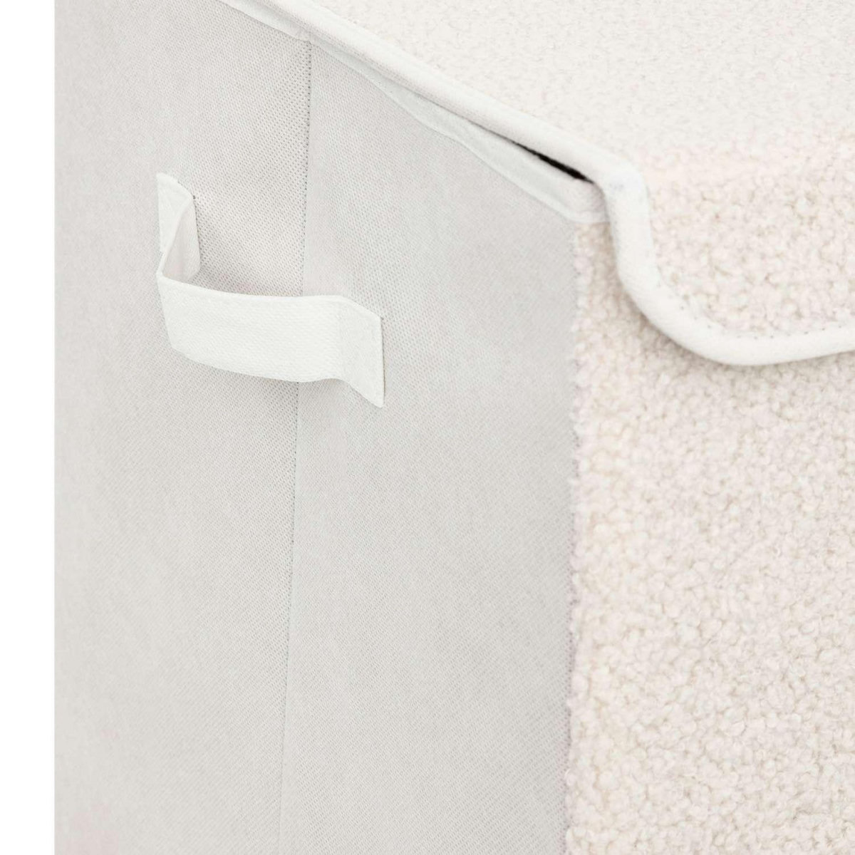 ATMOSPHERA Coffre rangement en bouclette - Blanc